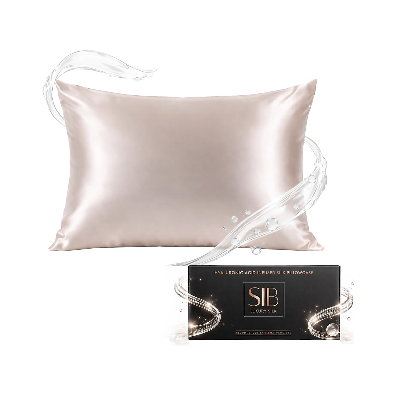 Hyaluronic Acid Infused Silk Pillowcase