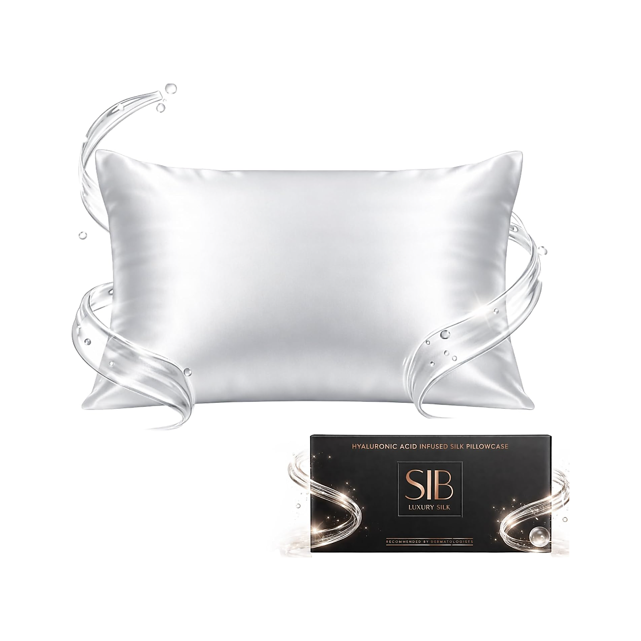 Hyaluronic Acid Infused Silk Pillowcase