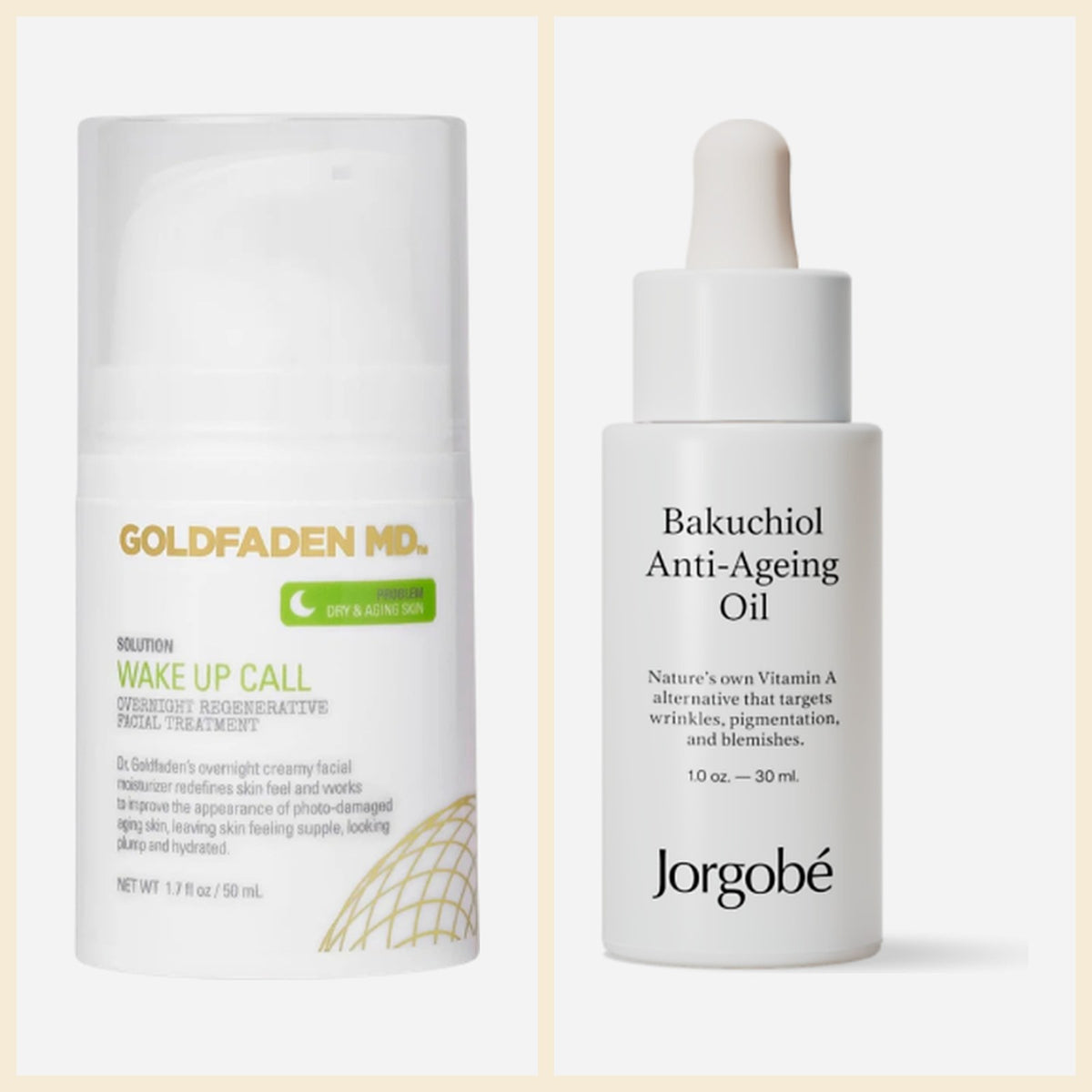 Overnight reset: Wake Up Call and Bakuchiol oil