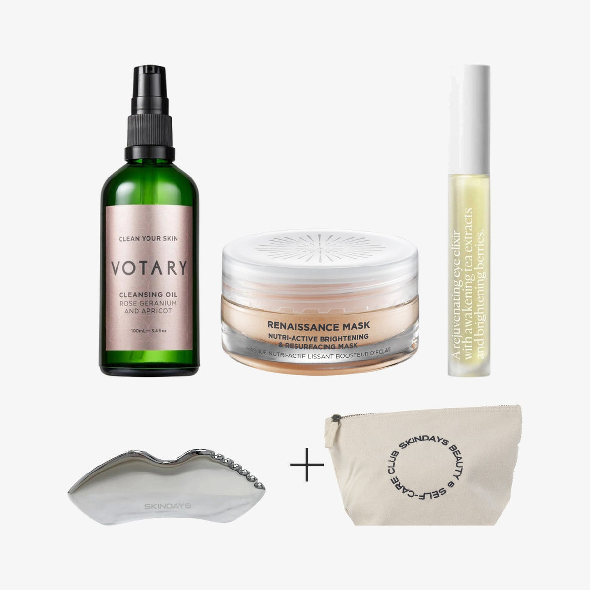 Little luxe gift set with Oskia Renaissance Mask, a free gua sha and pouch