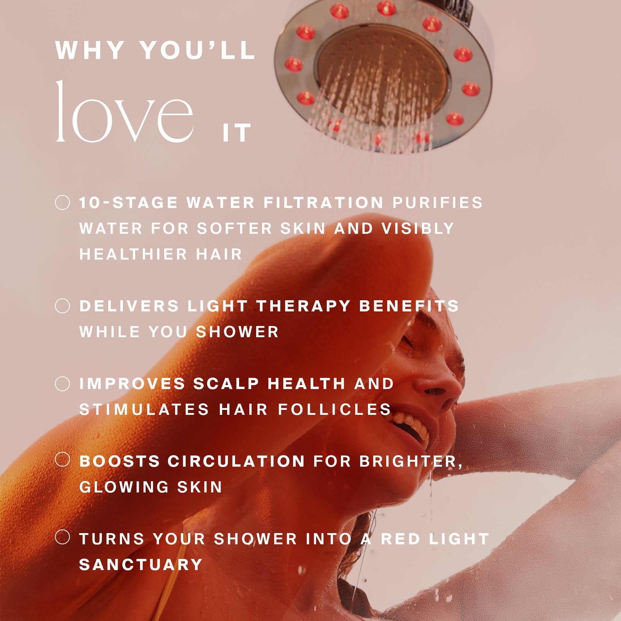 HigherDOSE Red Light Showerhead Filter features