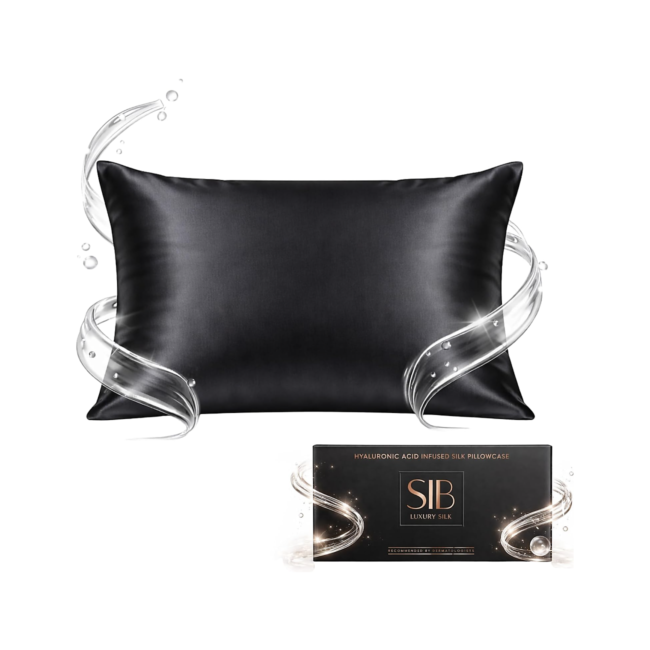 Hyaluronic Acid Infused Silk Pillowcase