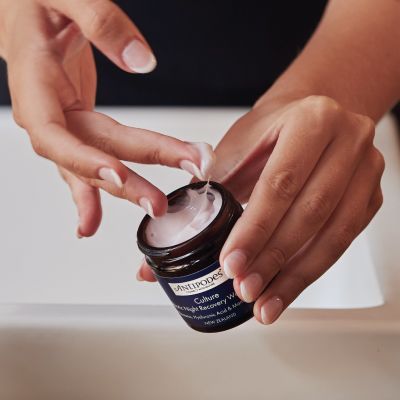 Crème-gel de nuit réparatrice et probiotique Culture