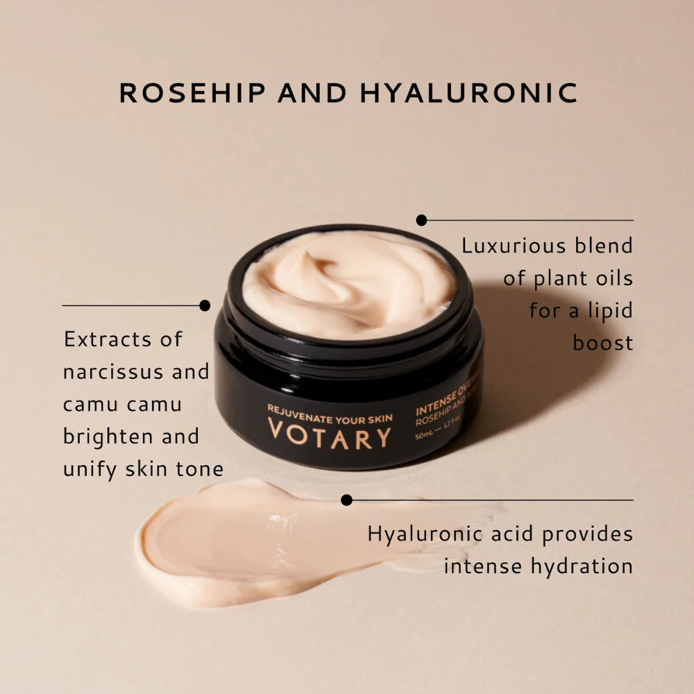 Masque de Nuit Intensif - Rose Musquée et Acide Hyaluronique