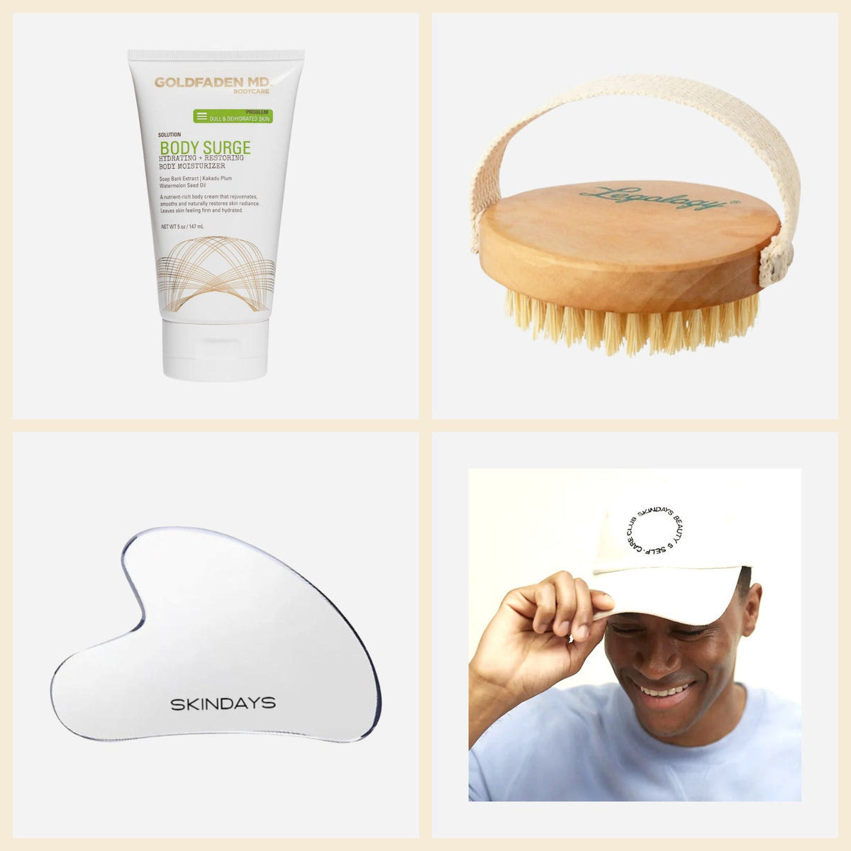Self-care Sunday: Body Surge, Boom Brush, The Lifter gua sha and a Skindays cap