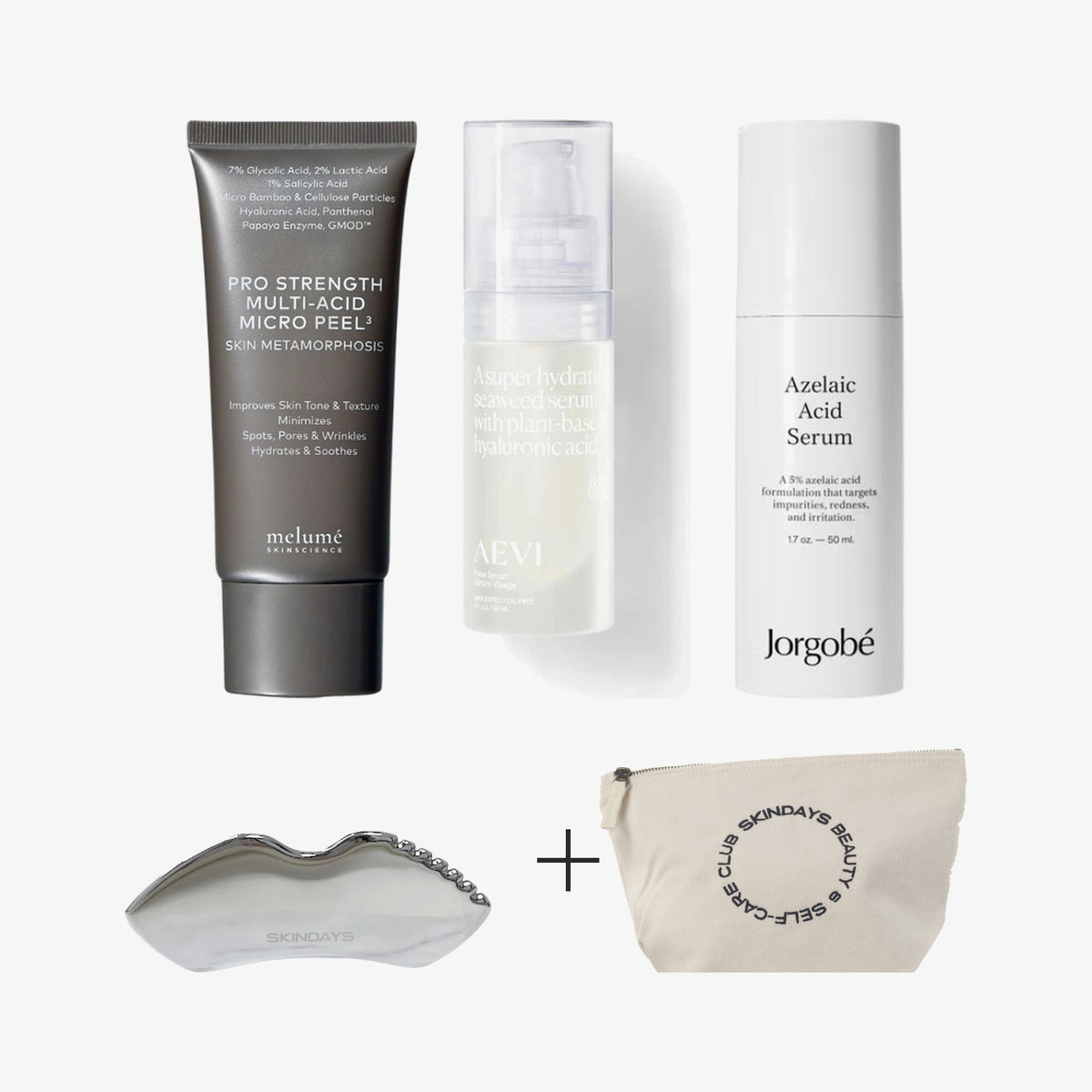 The skincare expert gift set with a free gua sha and pouch